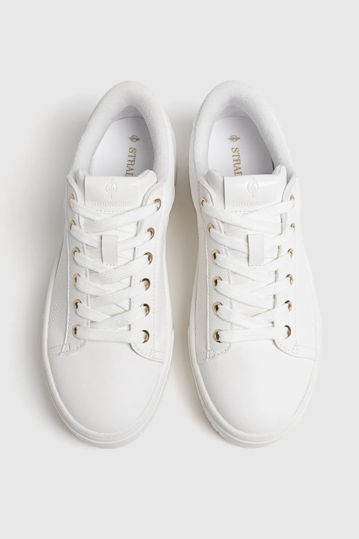 White Flat Platform Sneakers