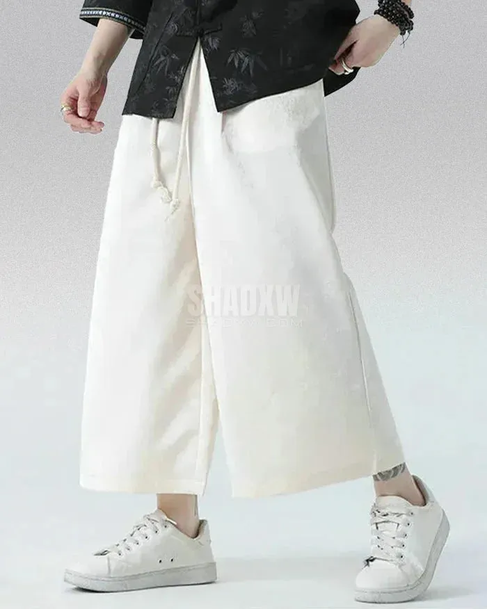 White Modern Hakama Pants