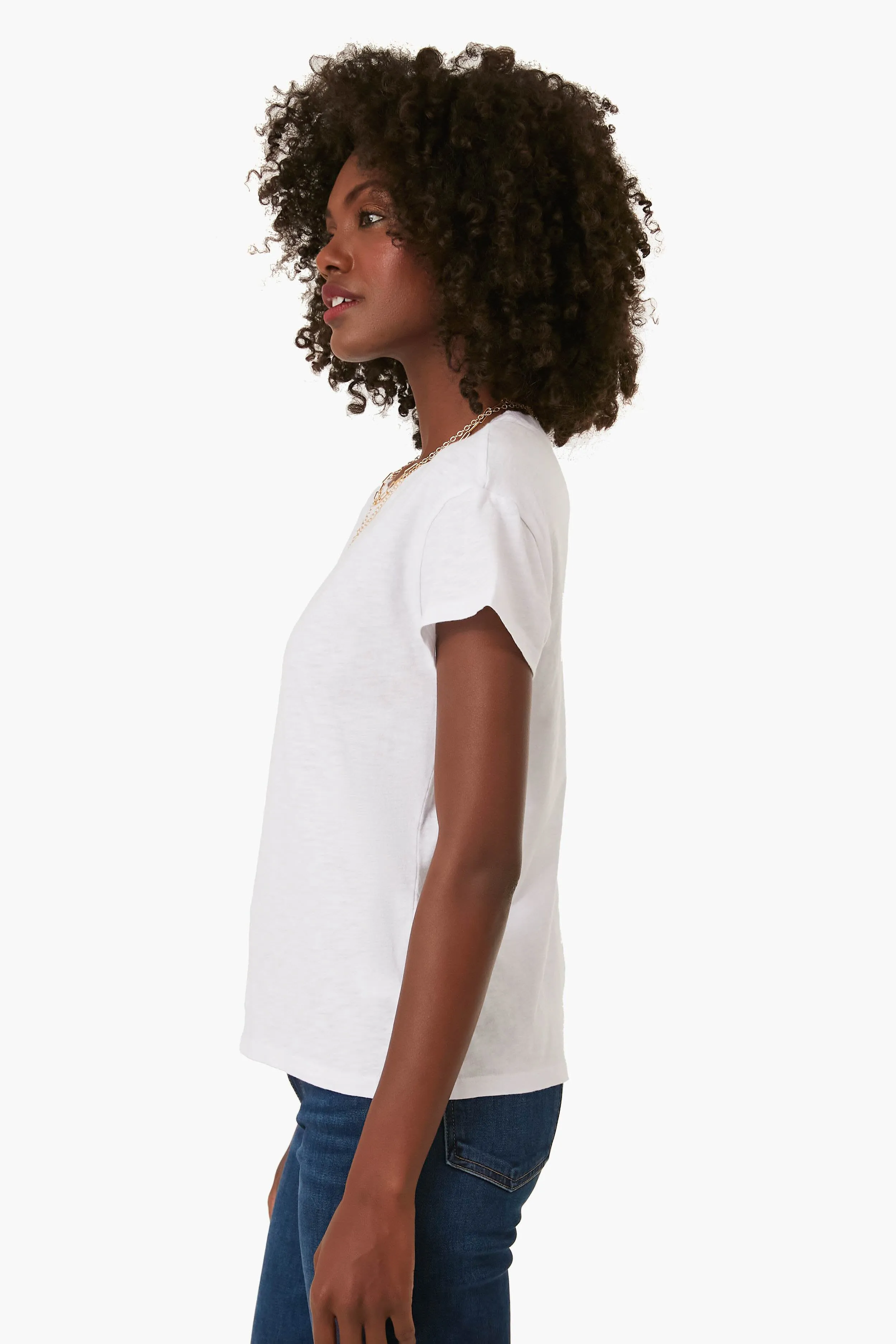 White Modern Slub Tee