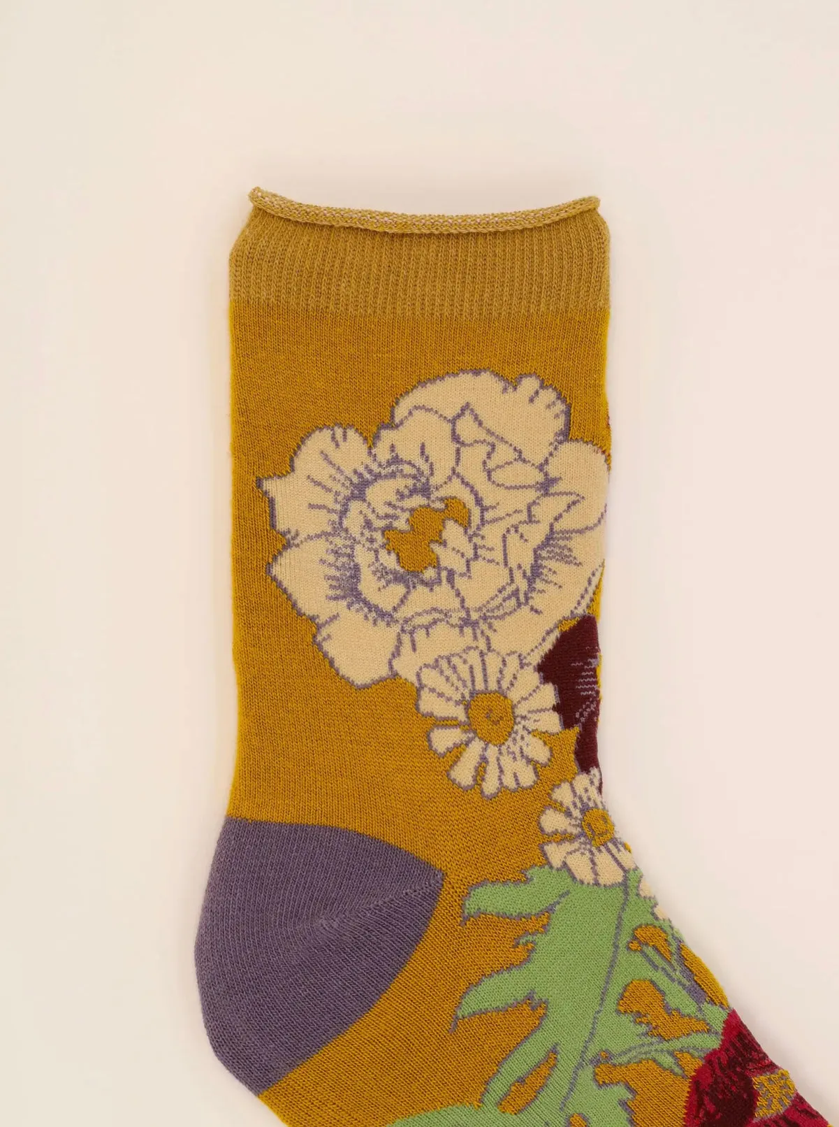 Wild Woodland Ankle Socks - Mustard