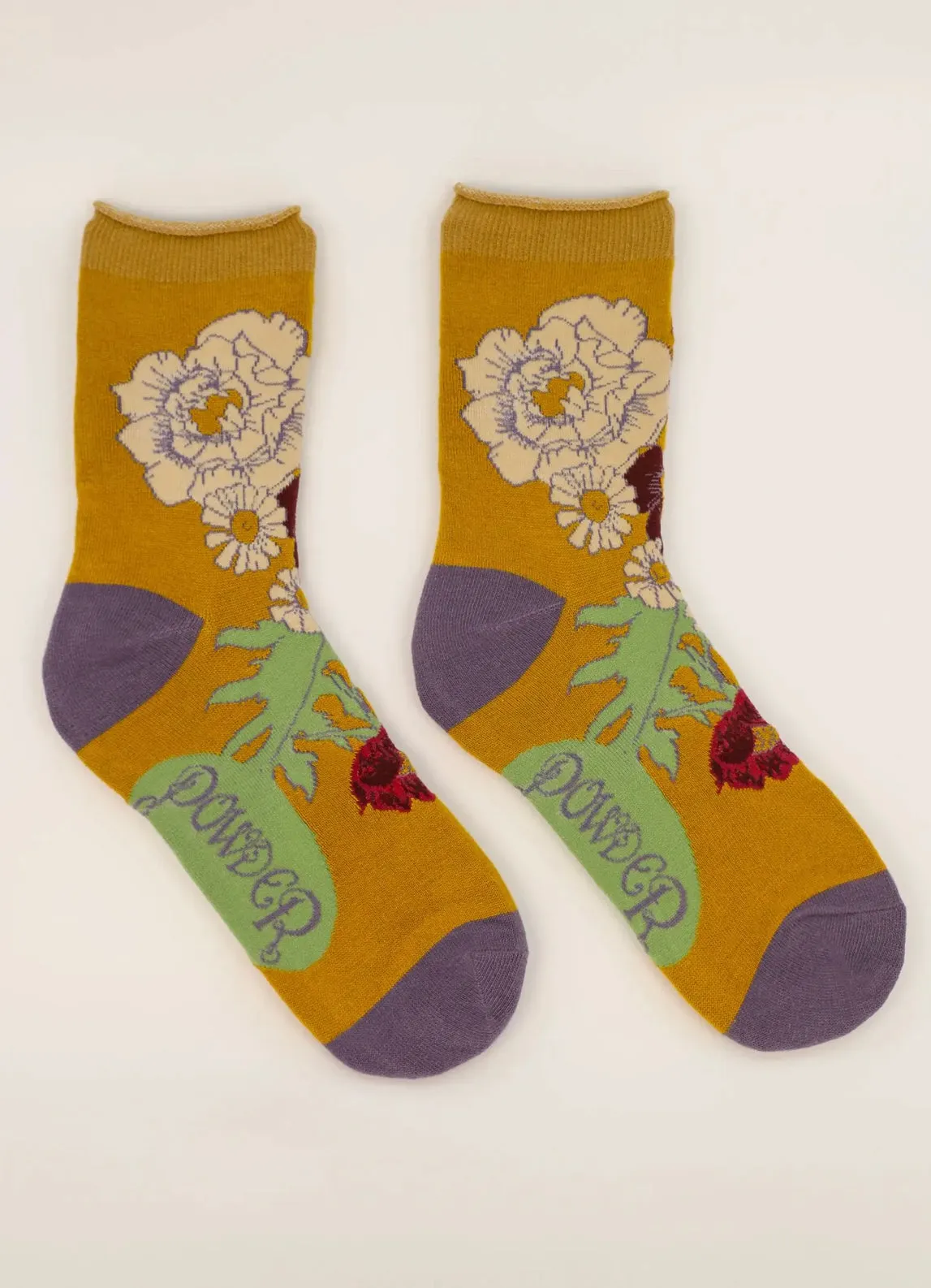 Wild Woodland Ankle Socks - Mustard