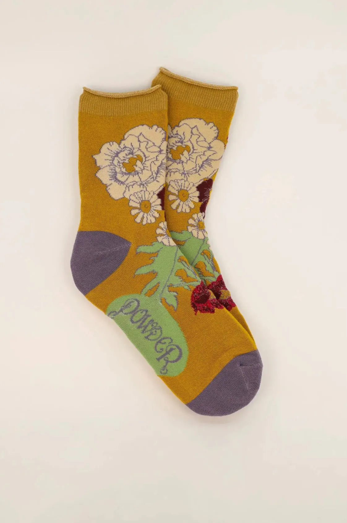 Wild Woodland Ankle Socks - Mustard