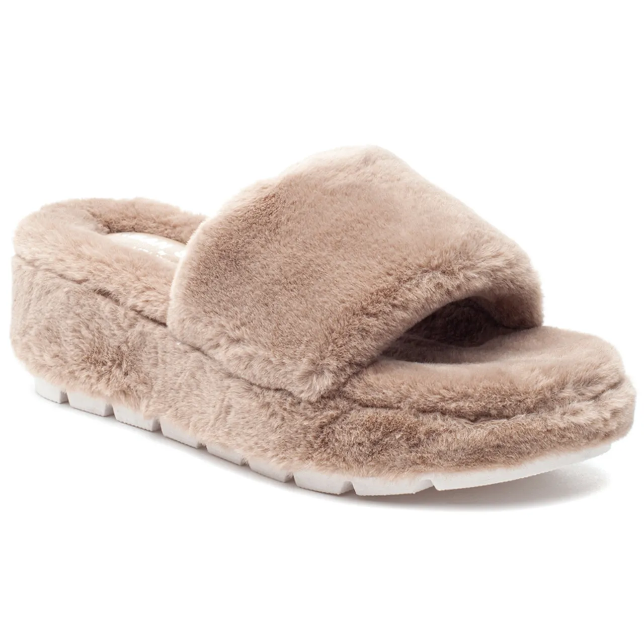 Willow Faux Fur Slides - Brown