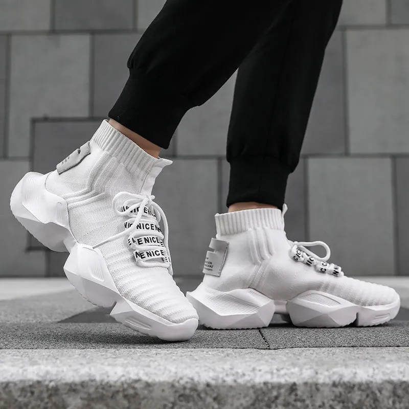 WLS Techwear High Platform Sock Sneakers