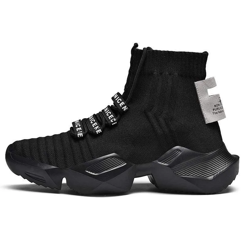 WLS Techwear High Platform Sock Sneakers