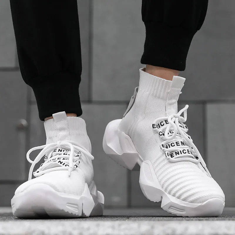 WLS Techwear High Platform Sock Sneakers