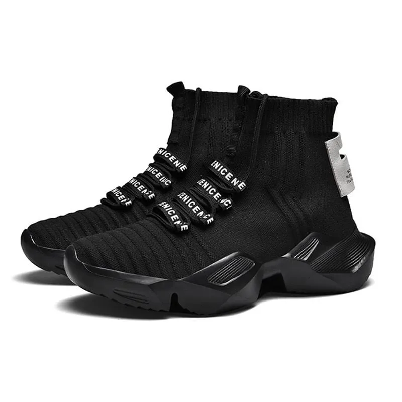 WLS Techwear High Platform Sock Sneakers