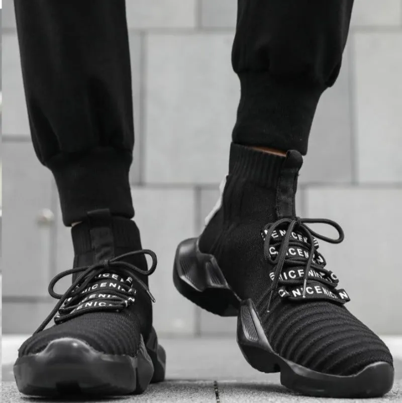 WLS Techwear High Platform Sock Sneakers