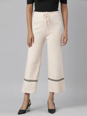 Women Beige Parallel Trouser