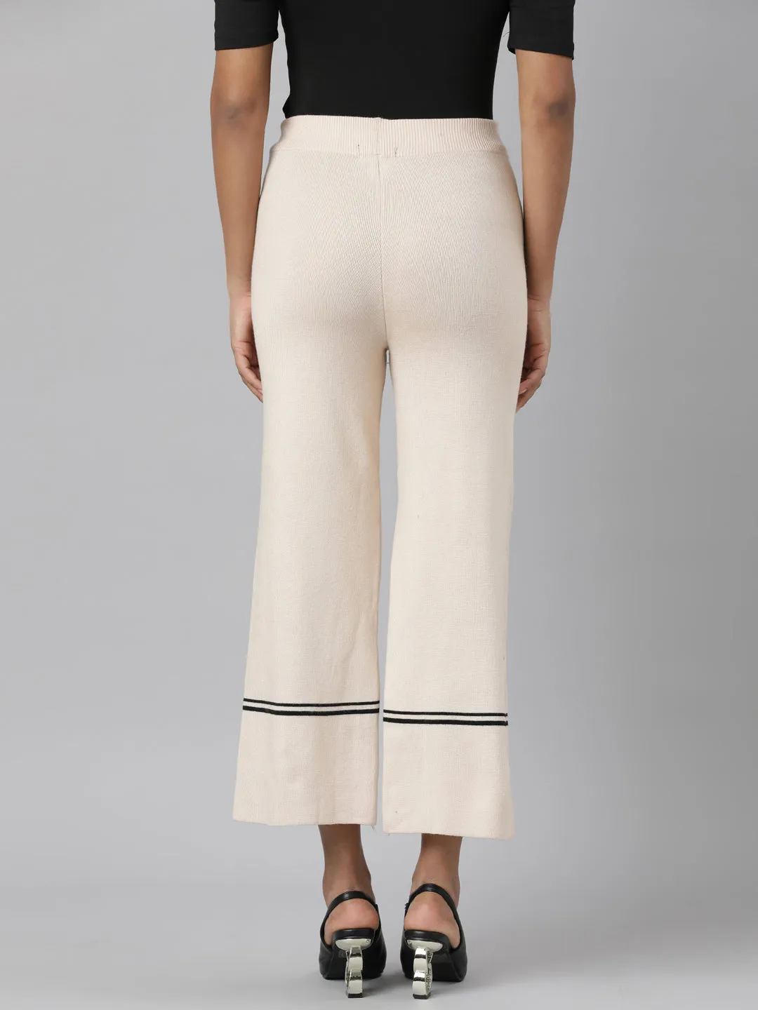 Women Beige Parallel Trouser