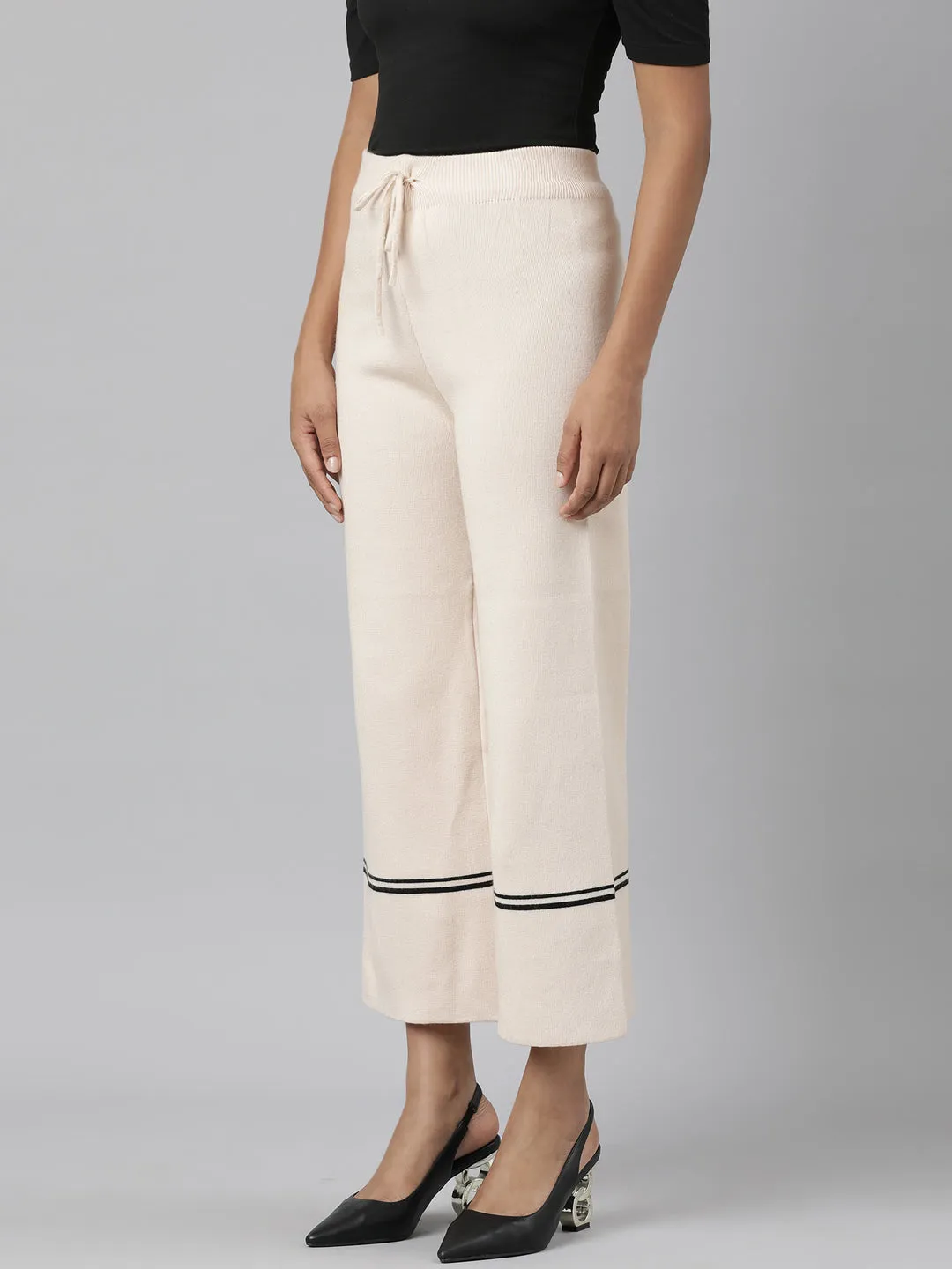 Women Beige Parallel Trouser