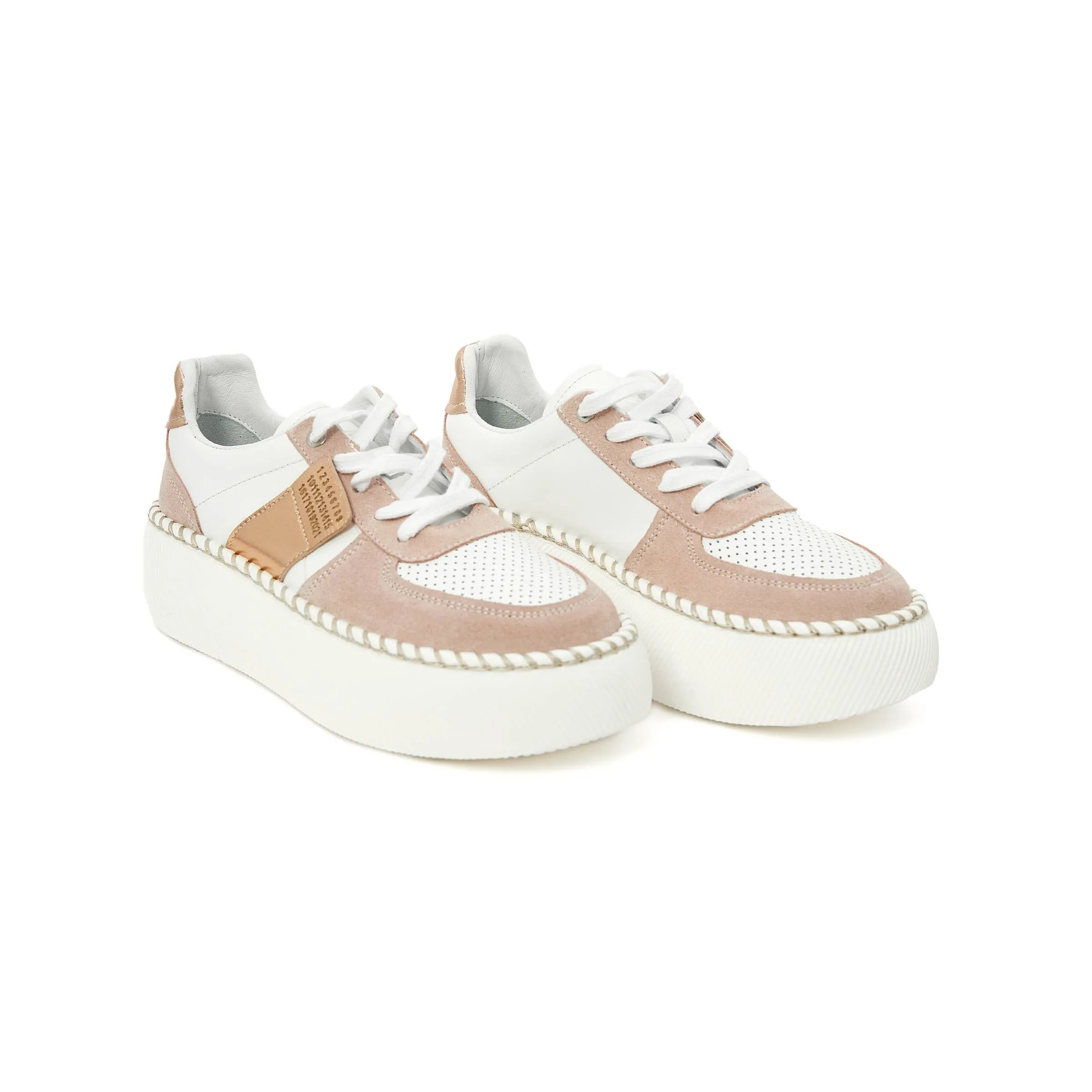 Women's Calf Leather Handmade Sneakers W5001