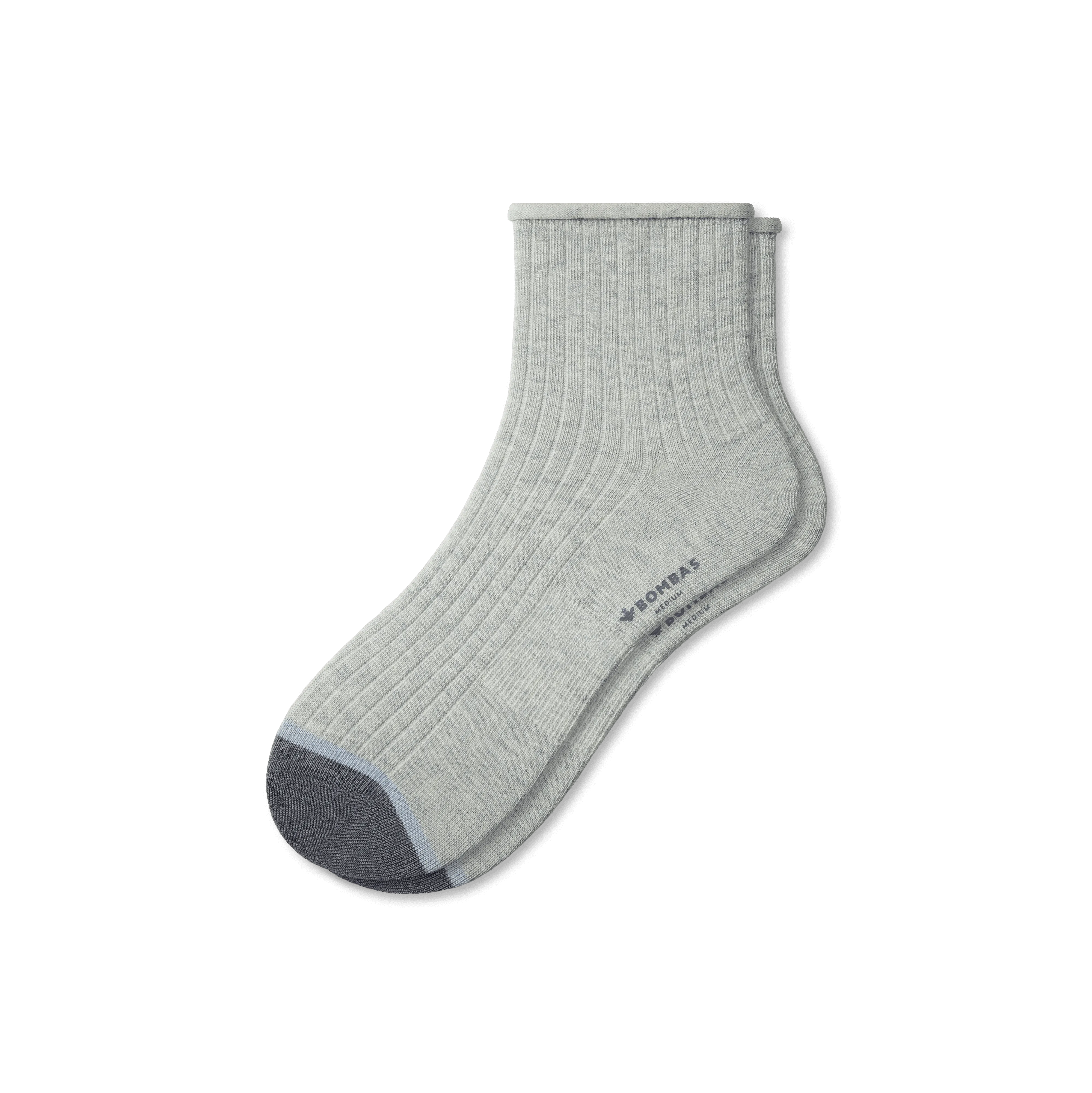 Women’s Roll-Top Ribbed Quarter Socks