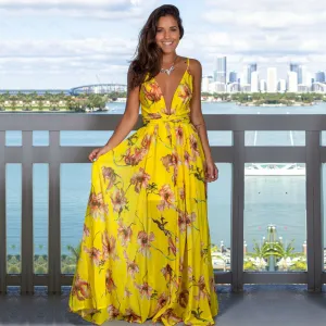 Women's Sling Floral Long Dresses arrival Summer