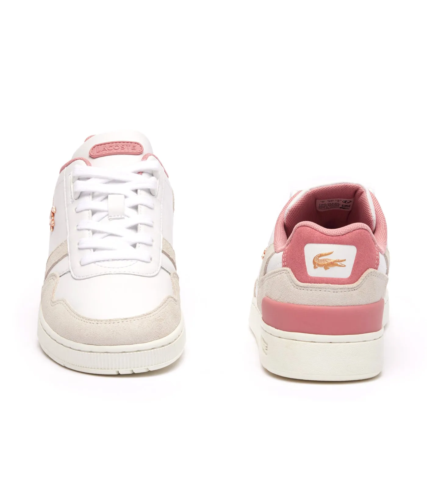 Women's T-Clip Contrasted Leather Trainers White/Light Pink