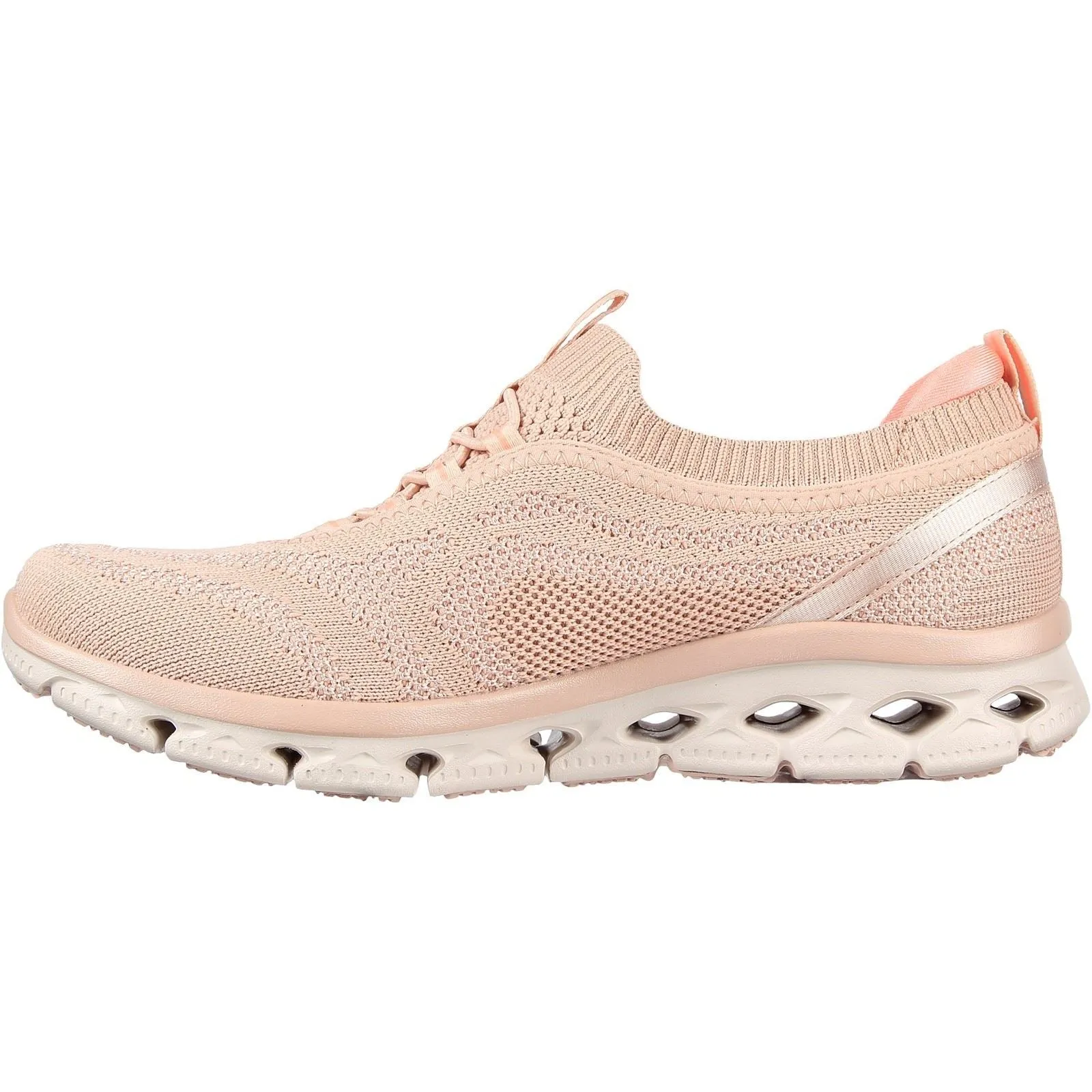 Women's Wide Fit Skechers 104307 Glide Step Flex Good Dream Sneakers - Light Pink