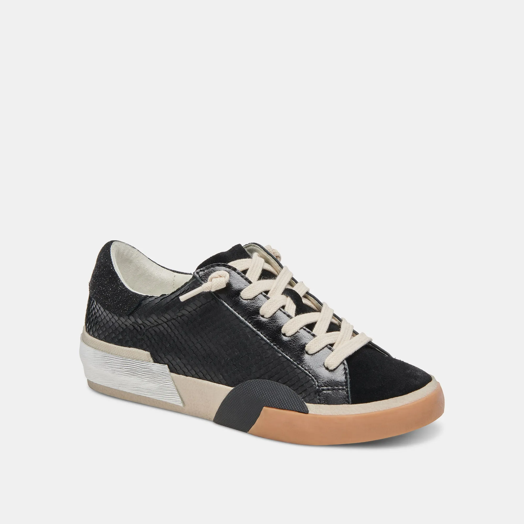 ZINA SNEAKERS ONYX EMBOSSED LEATHER