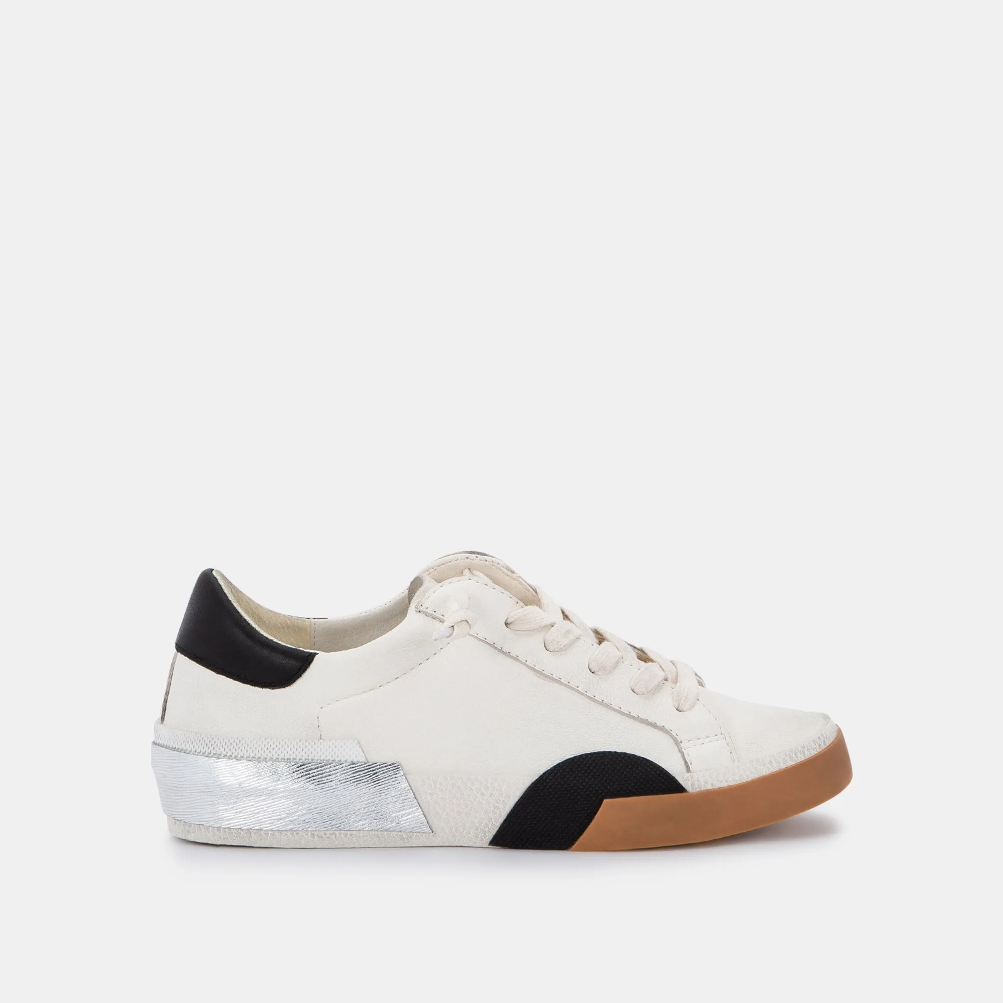 ZINA WIDE SNEAKERS WHITE BLACK LEATHER